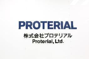 Proterial signboard and logo